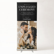 Paare Foto Black Unplugged Wedding Zeremony Sign