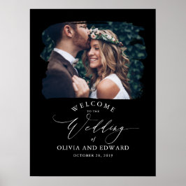 Paare Foto Black Wedding Willkommenszeichen Poster
