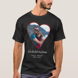 Paare Foto Herz Verlobung personalisiert T-Shirt
