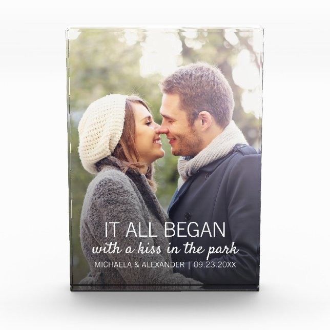 Paare Foto, wo alles begann Personalisiert Fotoblock (Vorderseite)