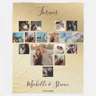 Paare geben Valentinstag Herz Foto Collage Fleecedecke