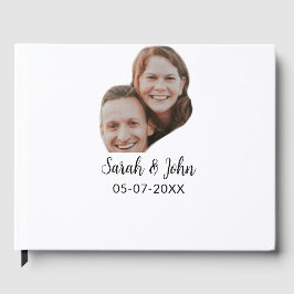 Paare Gesicht Foto hinzufügen Name Datum einfache  Gästebuch