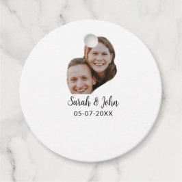 Paare Gesicht Foto hinzufügen Name Datum einfache  Geschenkanhänger