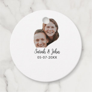Paare Gesicht Foto hinzufügen Name Datum einfache Geschenkanhänger