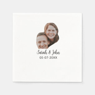 Paare Gesicht Foto hinzufügen Name Datum einfache Serviette