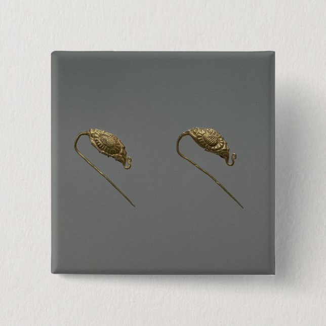 Paare Goldohrringe, Liao Dynastie Button (Vorderseite)