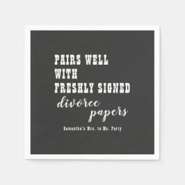 Paare gut Scheidungspapier schwarz nur geschieden Serviette