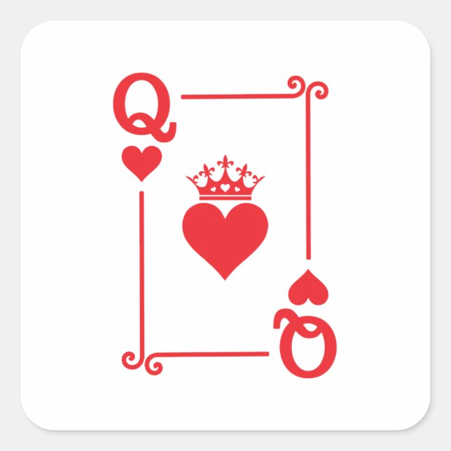Paare Halloween Kostümkönigin des Herzens Quadratischer Aufkleber (Vorderseite)