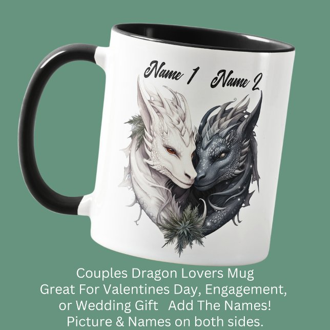 Paare heißen Schwarz & Weiß Drachen, für Liebhaber Tasse (Von Creator hochgeladen)