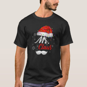Paare Herr Clause Santa Light Hat Jahrestag Weihna T-Shirt