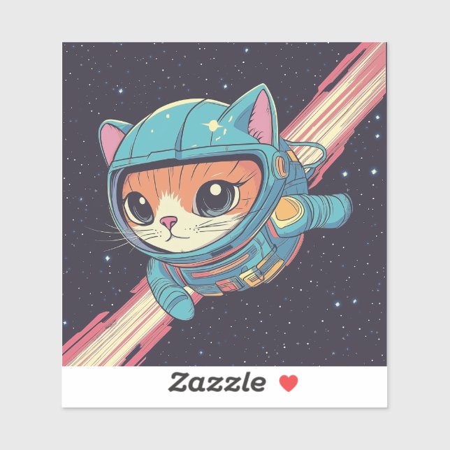 Paare im Weltraum: Jetpack Cat Sticker Design #4 (Blatt)
