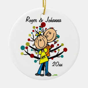 Paare in der Liebe-1. Weihnachtspersonalisierten Keramik Ornament
