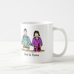 Paare kochen - personalisierte Cartoon-Tasse Tasse