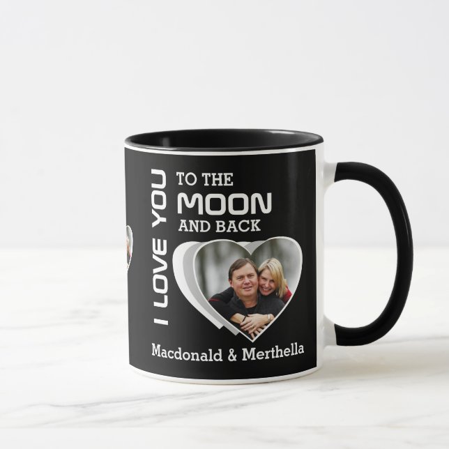 Paare LIEBE SIE ZUM MOND-Foto Tasse (Rechts)