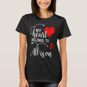 Paare Matching Mein Herz gehört Allison Mein L T-Shirt