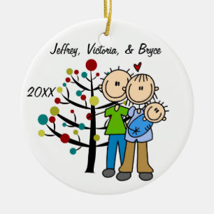 Paare mit Baby-kundenspezifischer Keramikornament