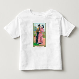 Paare mit Tennis GearSame altem Schläger Kleinkind T-shirt