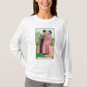 Paare mit Tennis GearSame altem Schläger T-Shirt