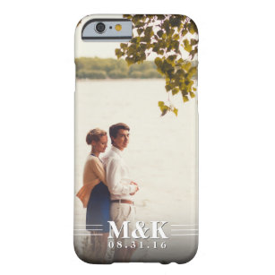 Paare Monogram Custom Foto Barely There iPhone 6 Hülle