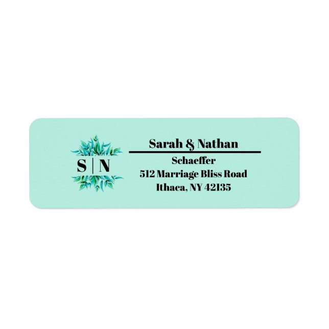 Paare Monogram New Zuhause Return Address Label (Vorne)