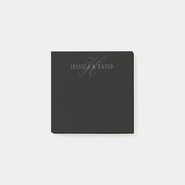 Paare Name & Name Monogram Post-it Klebezettel (Vorderseite)