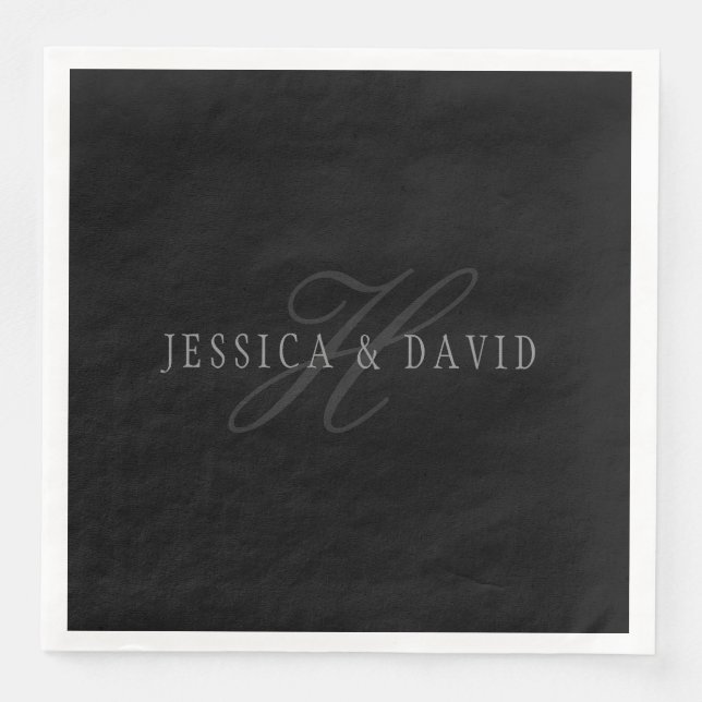 Paare Name & Name Monogram Serviette (Vorderseite)