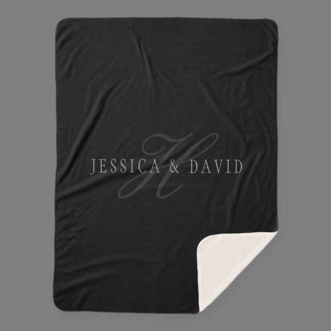 Paare Name & Name Monogram Sherpadecke (Von Creator hochgeladen)