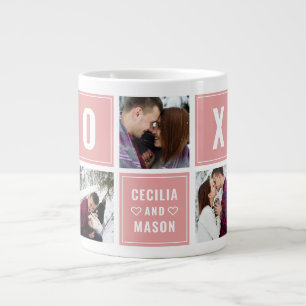 Paare Name XOXO Valentine's Day Custom Foto Jumbo-Tasse