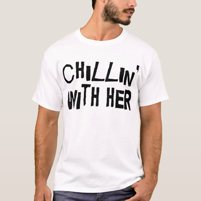 Paare niedliches Chillin mit ihr T-Shirt (Vorderseite)