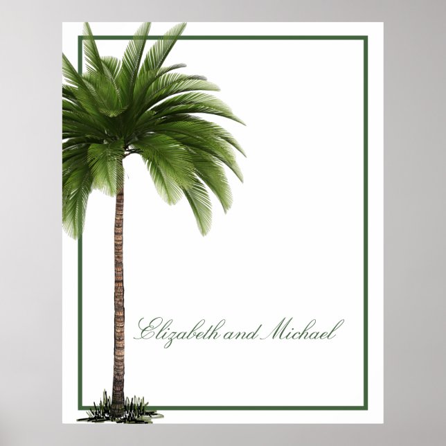 Paare Palm Tree Tropical Elegante Persönlich Poster (Vorne)