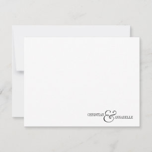 Paare Personalisiert Stationery Black Scallop Mitteilungskarte