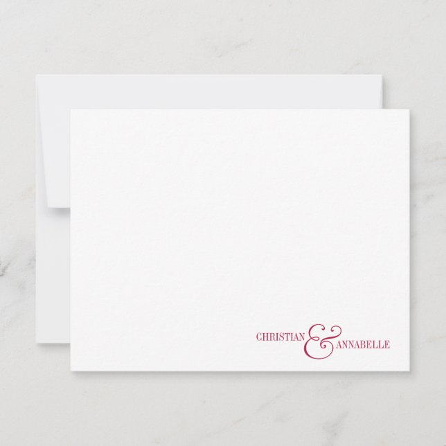 Paare Personalisiert Stationery Burgundy Scallop Mitteilungskarte (Vorderseite)