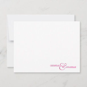 Paare Personalisiert Stationery Hot Pink Scallop Mitteilungskarte