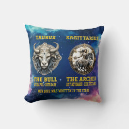 Paare Personalisiert Zodiac Star Sign Cushion Kissen