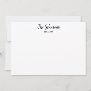 Paare Personalisierter Schwarzmarkerkalligraphie Mitteilungskarte