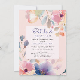 Paare Petals und Prosecco Pink Brautparty Einladung
