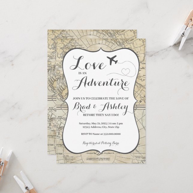 Paare Polterabend Einladung (Vorderseite/Rückseite Beispiel)