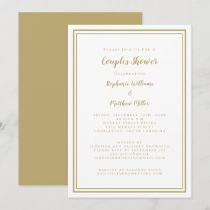 Paare Polterabend Verlobung Chic Gold White Einladung