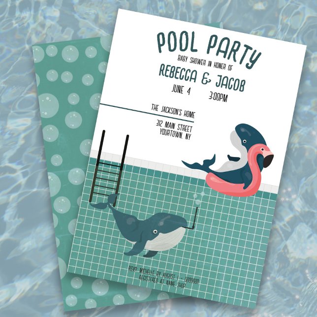 Paare Pool Party Kinderdusche Einladung (Von Creator hochgeladen)