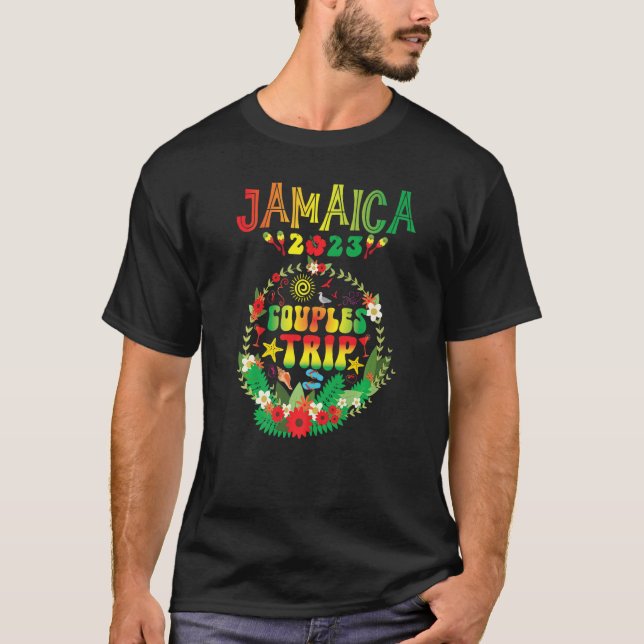 Paare Reise 2023 Jamaika Karibik Familie Vacatio T-Shirt (Vorderseite)