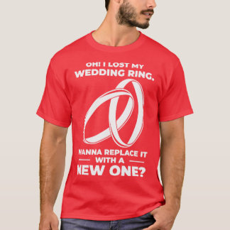 Paare Relationship Wedding Ring Holding Lines T-Shirt