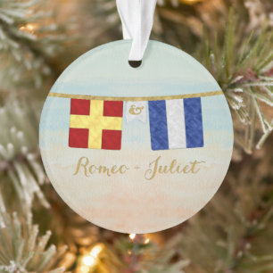 Paare Seesignalflaggen Monogramm Ornament