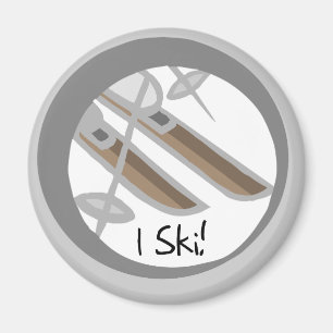 Paare Ski-T - Shirts und Geschenke der Ski-I Magnet