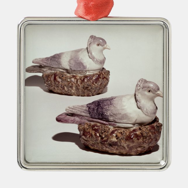 Paare Staffordshire-Tonwaren Tureens Silbernes Ornament (Vorne)