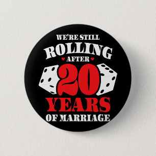 Paare Verheiratet 20 Jahre - Funny 20. Wedding Ann Button