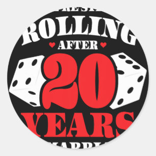 Paare Verheiratet 20 Jahre - Funny 20. Wedding Ann Runder Aufkleber
