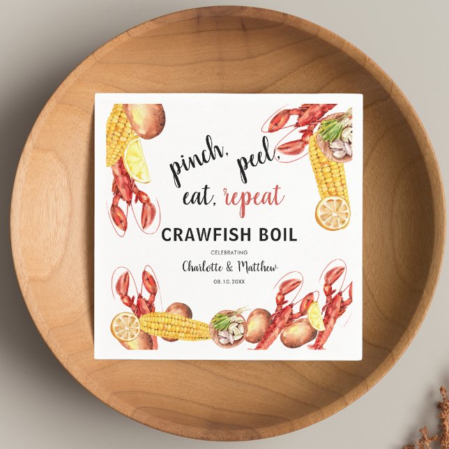 Paare Verlobung Crawfish Boil Paper Serviette (Couples Engagement Crawfish Boil Paper Napkins)