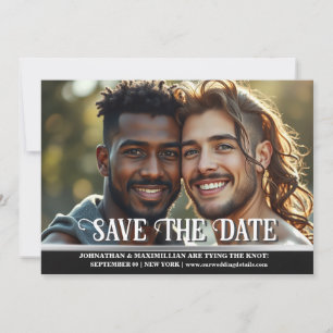 Paare Verlobung Foto Save the Date Hochzeit Einladung