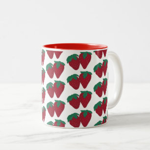 Paare von Erdbeeren Fruchtfrüchte Tasse