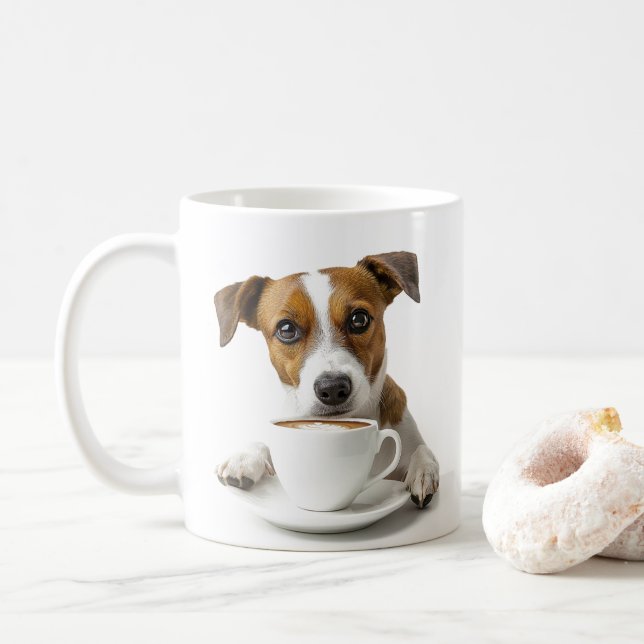 Paare von meinem Kaffee, Niedlicher Hund, kundensp Kaffeetasse (Mit Donut)